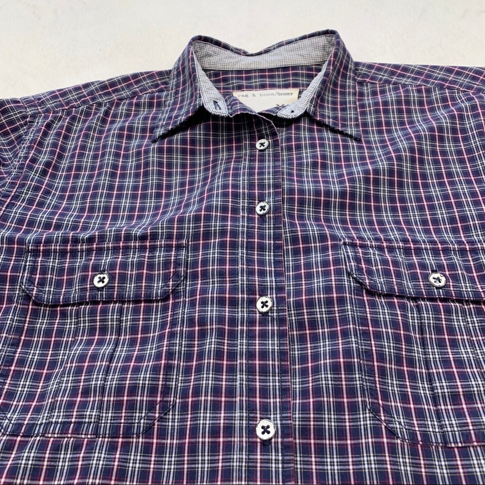 Rag & Bone Plaid Button Front Tunic Long Sleeve Shirt Women’s Size XS - Picture 5 of 10